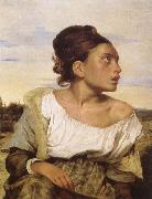 Foraldralos girl pa kyrkogarden, Eugene Delacroix